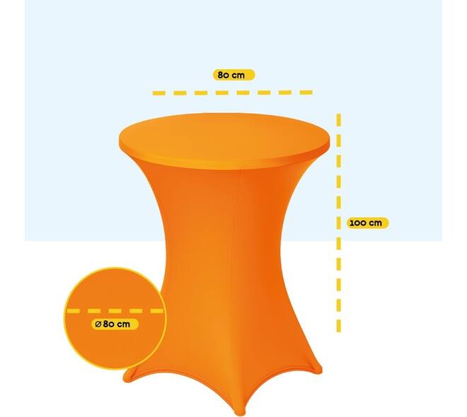 Tafelrok BRASQ voor statafel 80cm oranje
