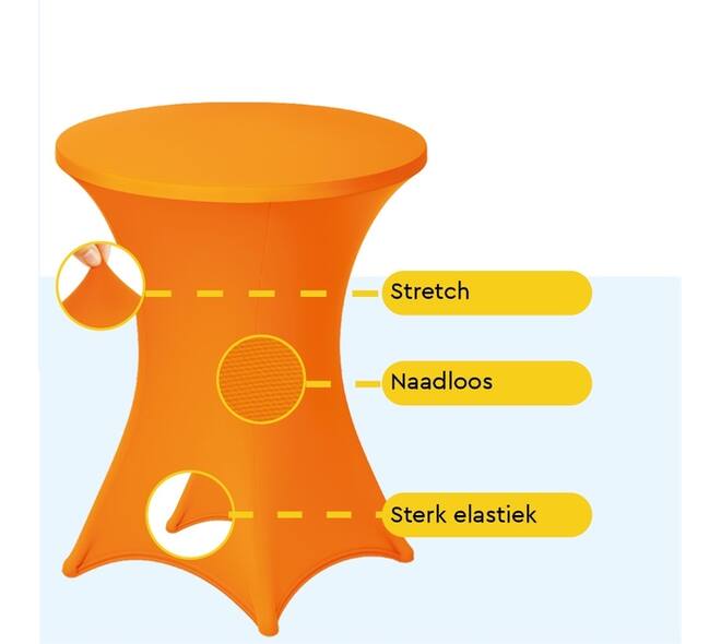 Tafelrok BRASQ voor statafel 80cm oranje