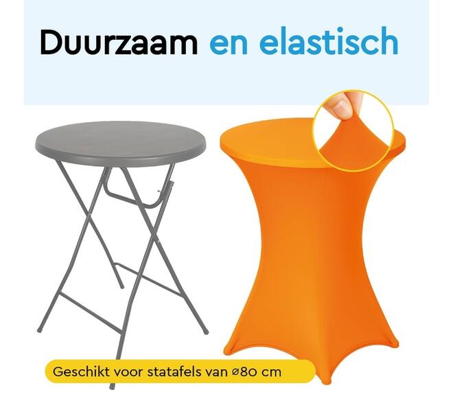 Tafelrok BRASQ voor statafel 80cm oranje