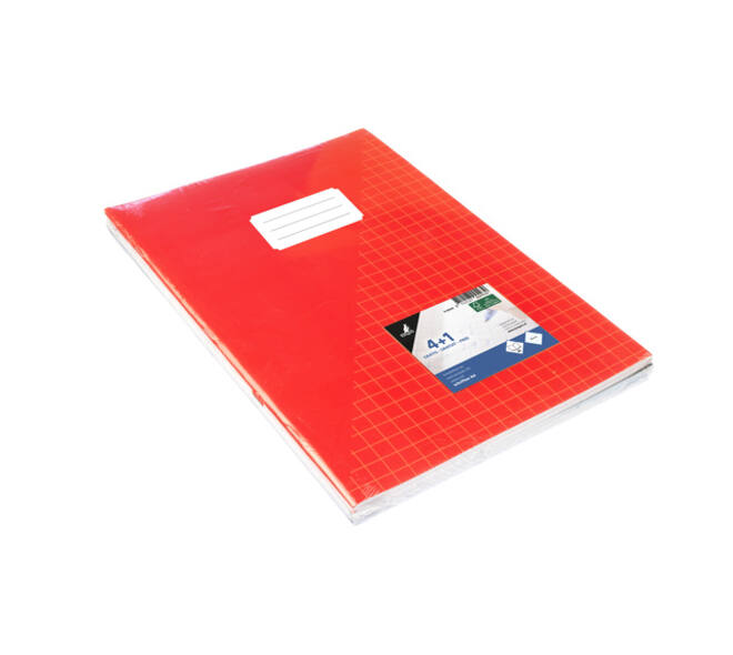 Schrift Kangaro A4 ruit 10mm 80 pagina's 60gr assorti pak  à 5 stuks