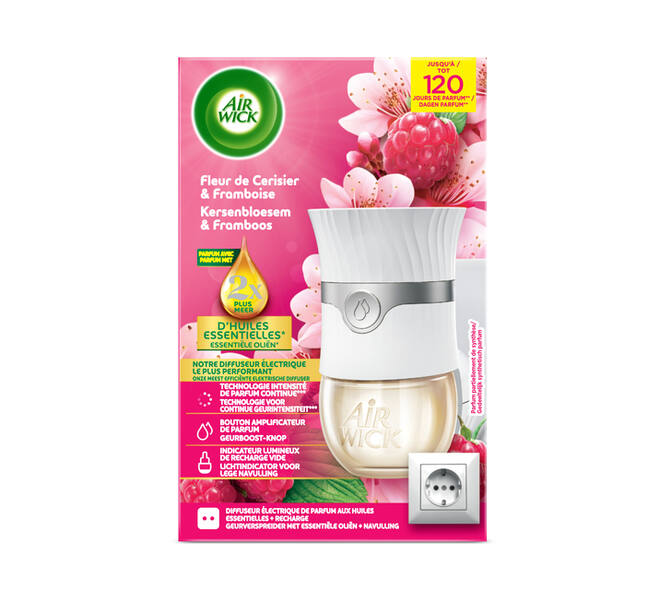 Luchtverfrisser AirWick Electrical Kersenbloesem & Framboos Starter Kit 19ml