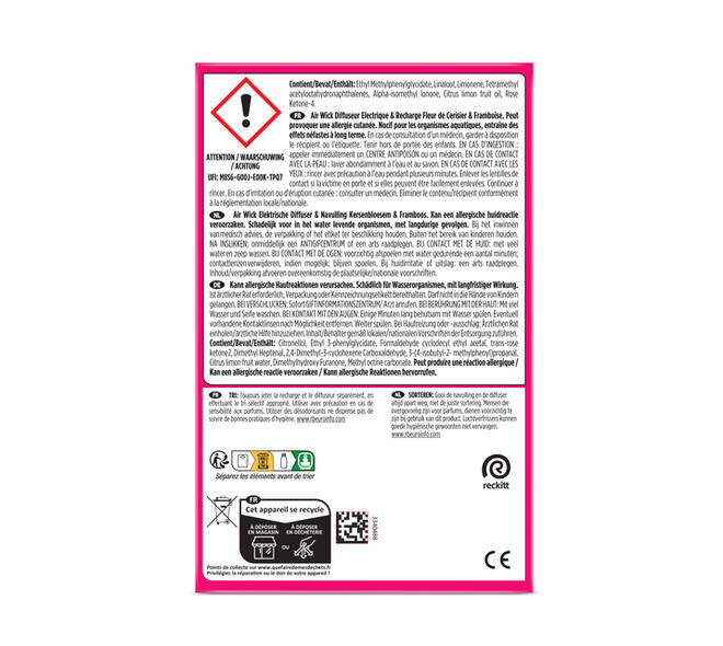 Luchtverfrisser AirWick Electrical Kersenbloesem & Framboos Starter Kit 19ml