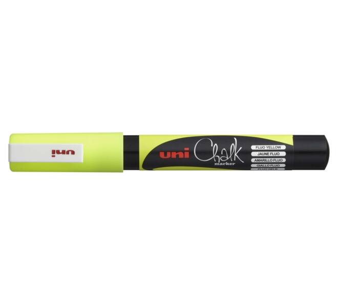 Krijtstift Uni-ball chalk rond 0.9-1.3mm  fluor geel