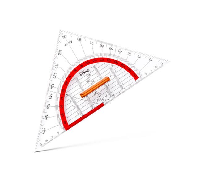 Geodriehoek Aristo GEOCollege 220mm met greep transparant
