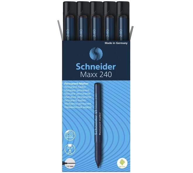 Permanent marker Schneider Maxx 240 rond 1-2mm zwart
