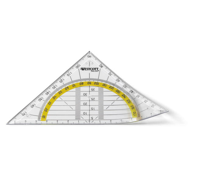 Geodriehoek Westcott 14cm flexibel transparant