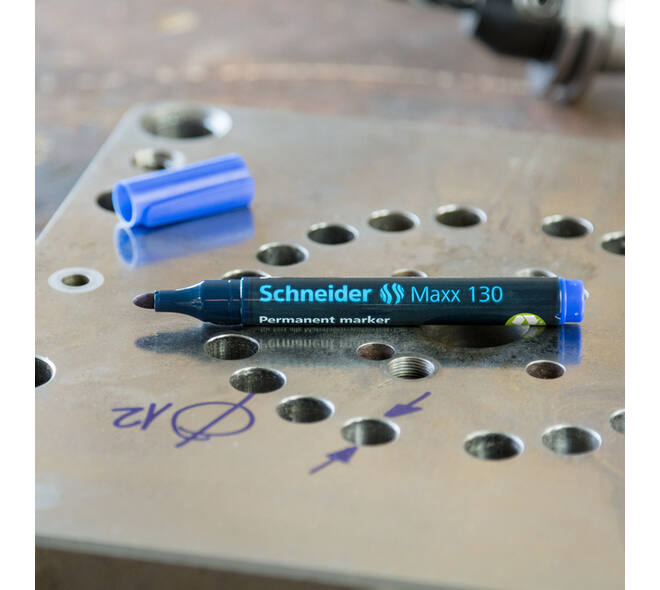 Permanent marker Schneider Maxx 130 rond 1-3mm assorti 4 stuks