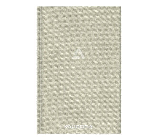 Notitieboek Aurora A5 ruit 5x5mm 192 pagina's 80g linnen grijs