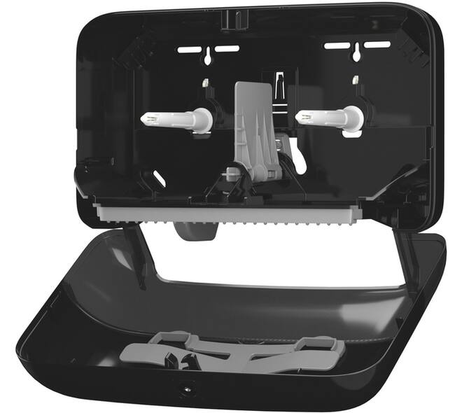 Toiletpapierdispenser Tork T7 Elevation Optiserve Coreless medium duo zwart 558068