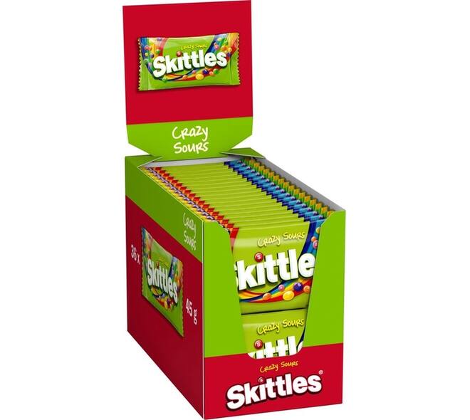Snoep Skittles crazy sour doos 36 stuks