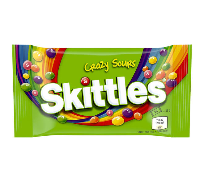 Snoep Skittles crazy sour doos 36 stuks