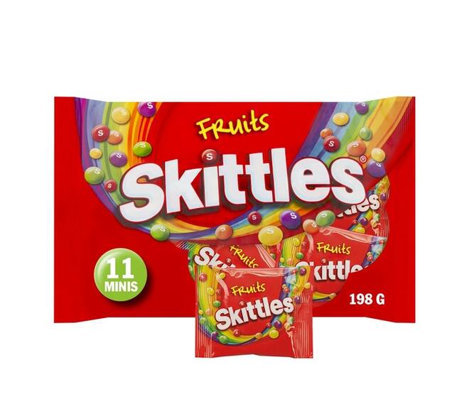 Snoep Skittles fruit uitdeelzak 11 zakjes a 18 gram