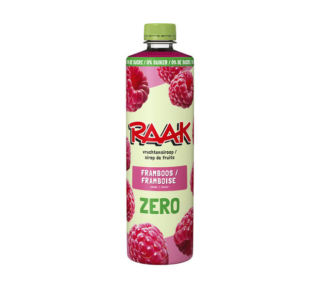 Siroop RAAK framboos zero sugar 750ml