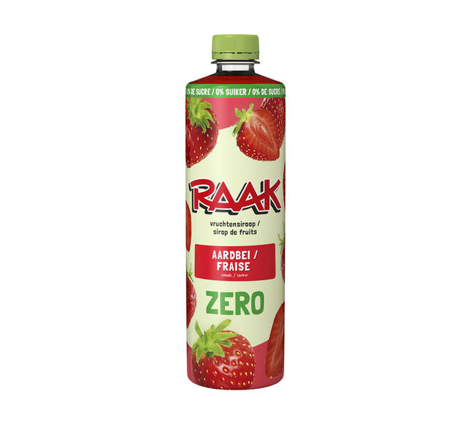 Siroop RAAK aardbei zero sugar 750ml