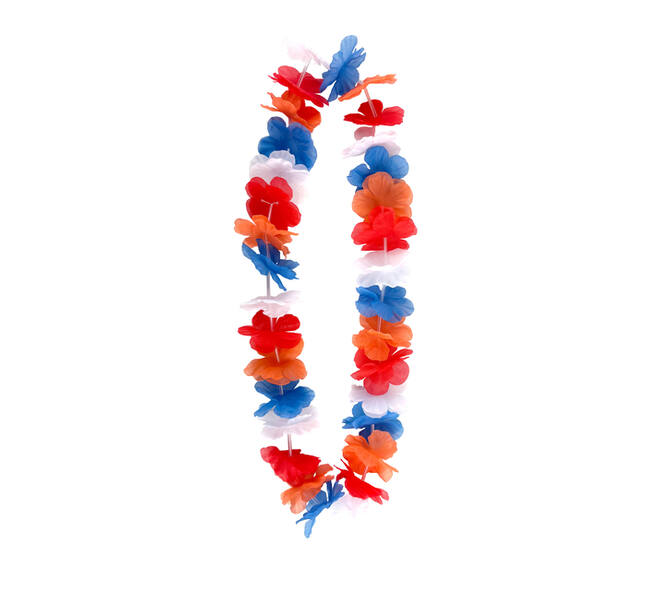 Hawaïkrans rood wit blauw en oranje