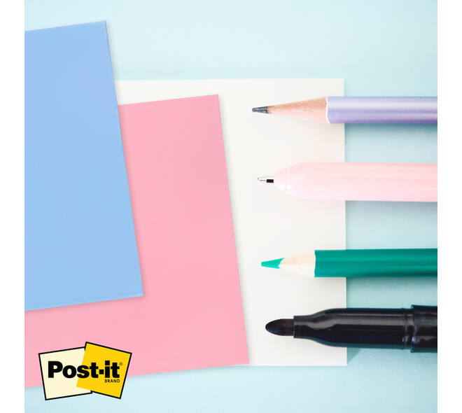Memoblok Post-it 3M 73x73mm Transparant roze