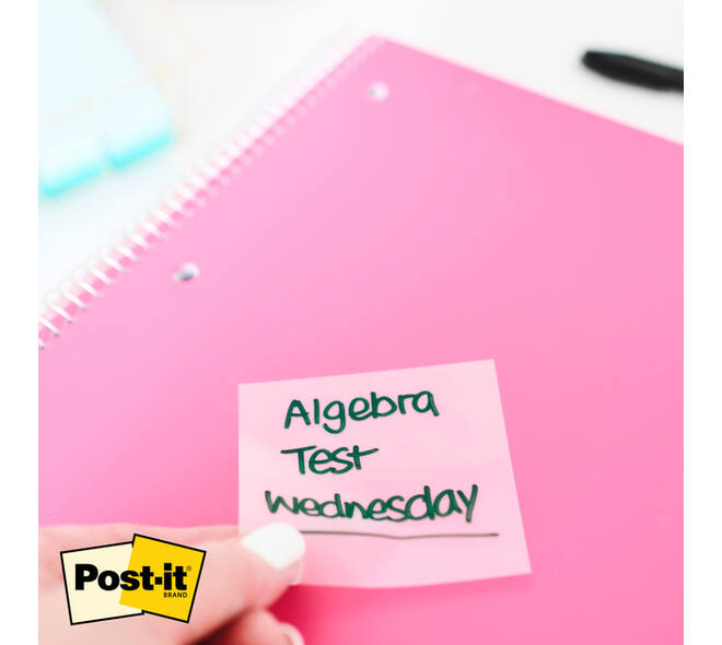 Memoblok Post-it 3M 73x73mm Transparant roze