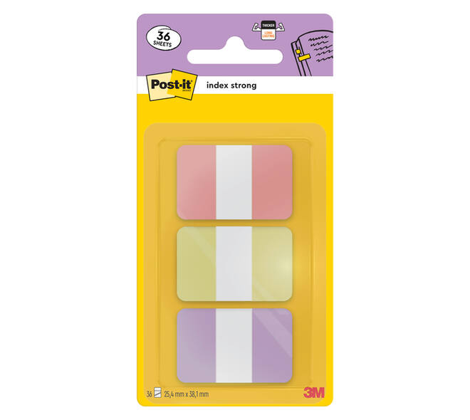 Indextabs Post-it  686-3SUN 25,4x38,1mm Strong, 36 tabs