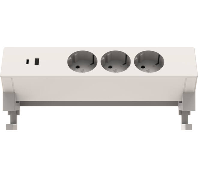 Stekkerdoos Euroseats opbouw 3 voudig USB A+C wit