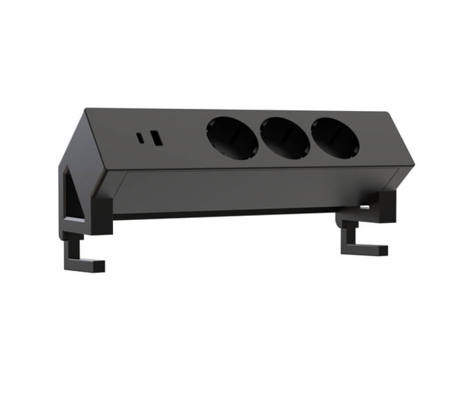 Stekkerdoos Euroseats opbouw 3 voudig USB A+C zwart