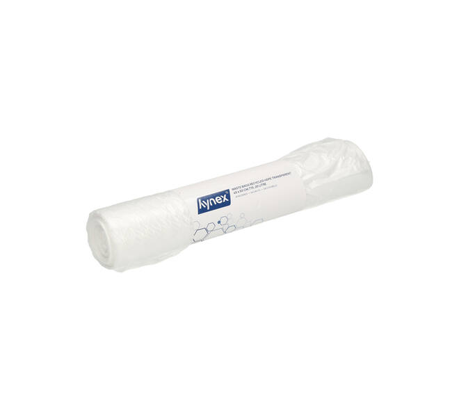Afvalzak Hynex 45x50cm HDPE recycled T15 20L transparant rol à 50 stuks