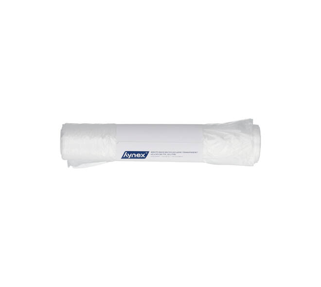 Afvalzak Hynex 45x50cm HDPE recycled T15 20L transparant rol à 50 stuks