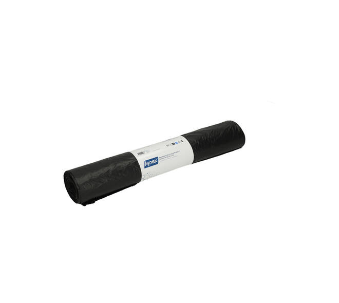 Afvalzak Hynex 60x80cm HDPE recycled T25 60L zwart rol à 25 stuks