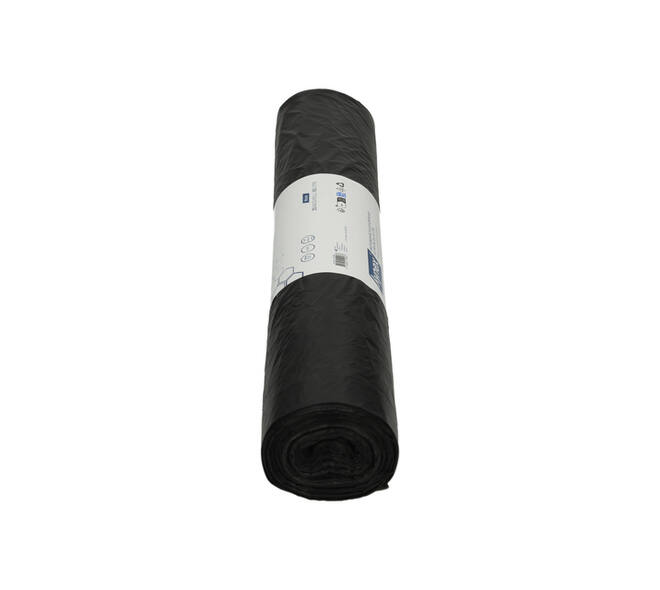 Afvalzak Hynex 60x80cm HDPE recycled T25 60L zwart rol à 25 stuks