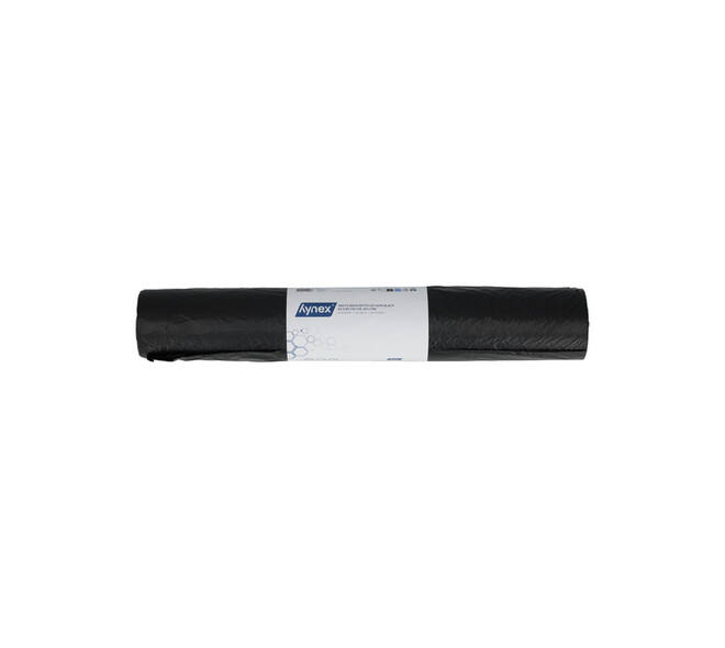 Afvalzak Hynex 60x80cm HDPE recycled T25 60L zwart rol à 25 stuks