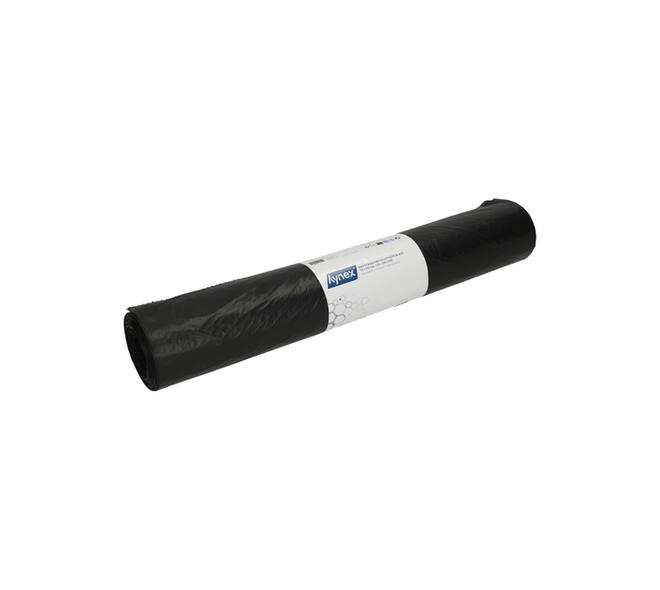 Afvalzak Hynex 70x110cm HDPE recycled T25 120L zwart rol à 25 stuks