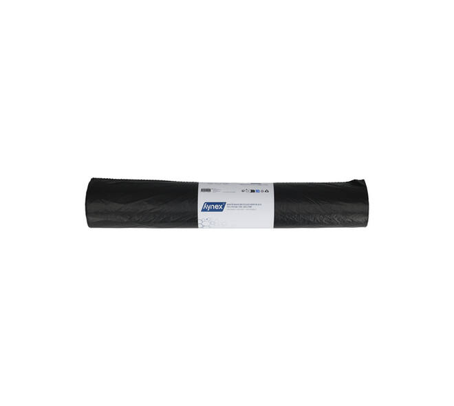 Afvalzak Hynex 70x110cm HDPE recycled T25 120L zwart rol à 25 stuks
