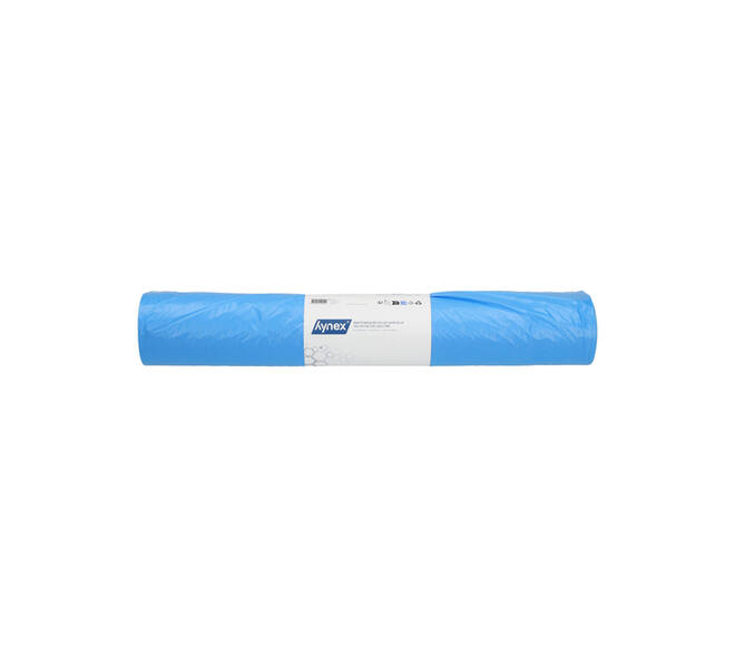 Afvalzak Hynex 70x110cm HDPE recycled T25 120L blauw rol à 25 stuks