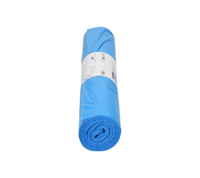 Afvalzak Hynex 70x110cm HDPE recycled T25 120L blauw rol à 25 stuks