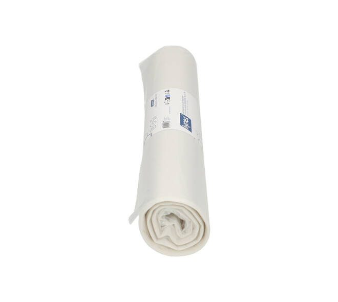 Afvalzak Hynex 70/15x200cm LDPE recycled T80 400L transparant ponsgaten rol à 5 stuks