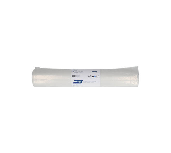Afvalzak Hynex 70/15x200cm LDPE recycled T80 400L transparant ponsgaten rol à 5 stuks