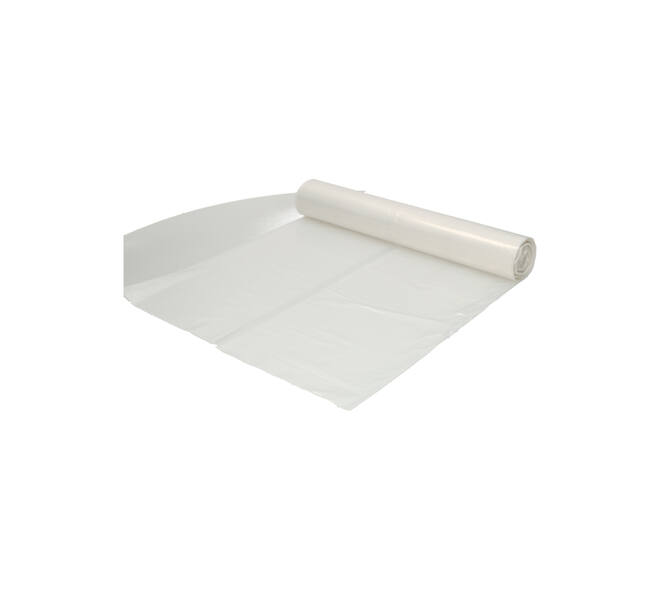 Afvalzak Hynex 70/15x200cm LDPE recycled T80 400L transparant ponsgaten rol à 5 stuks