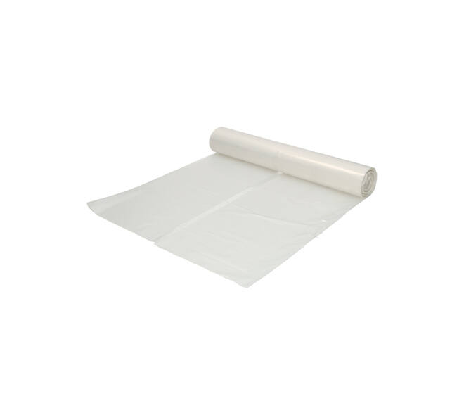 Afvalzak Hynex 70/15x200cm LDPE recycled T80 400L transparant ponsgaten rol à 5 stuks