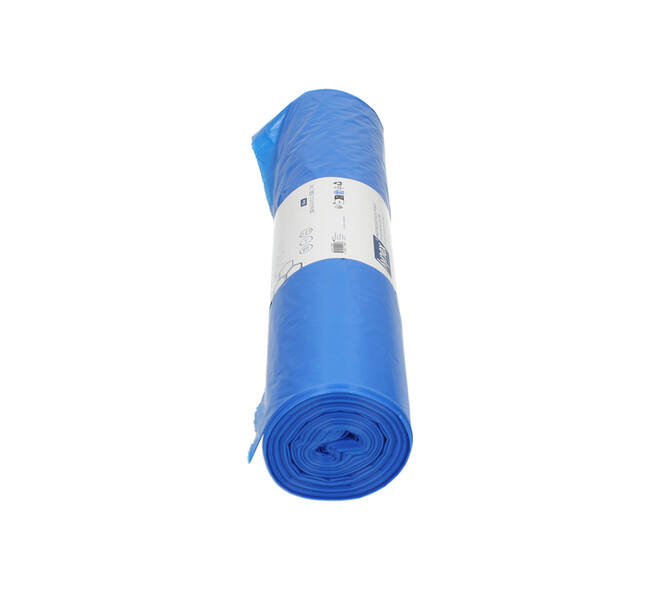 Afvalzak Hynex 70x110cm LDPE recycled T40 120L blauw rol à 20 stuks