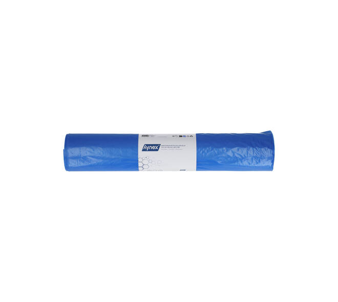 Afvalzak Hynex 70x110cm LDPE recycled T40 120L blauw rol à 20 stuks