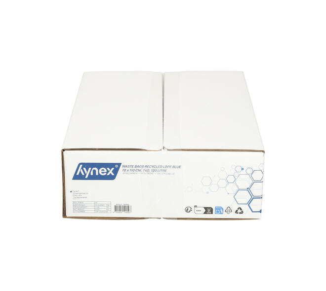 Afvalzak Hynex 70x110cm LDPE recycled T40 120L blauw rol à 20 stuks
