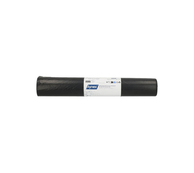 Afvalzak Hynex 60x80cm LDPE recycled T40 60L zwart rol à 20 stuks