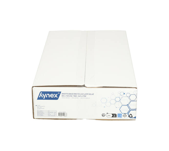 Afvalzak Hynex 90x110cm LDPE recycled T80 140L blauw rol à 10 stuks