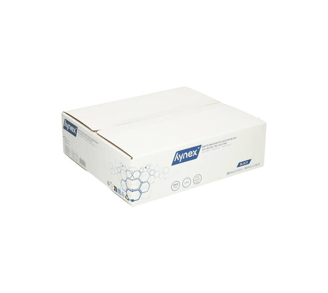 Afvalzak Hynex 60x80cm LDPE recycled T60 60L zwart rol à 20 stuks
