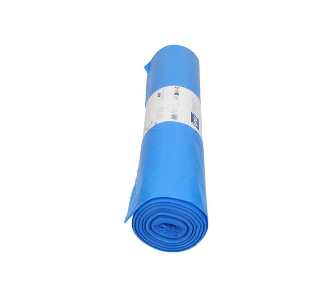 Afvalzak Hynex 80x110cm LDPE recycled T60 130L blauw rol à 20 stuks