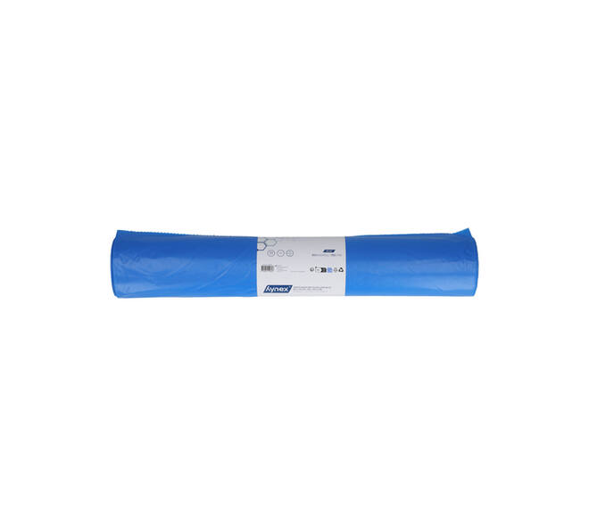 Afvalzak Hynex 80x110cm LDPE recycled T60 130L blauw rol à 20 stuks