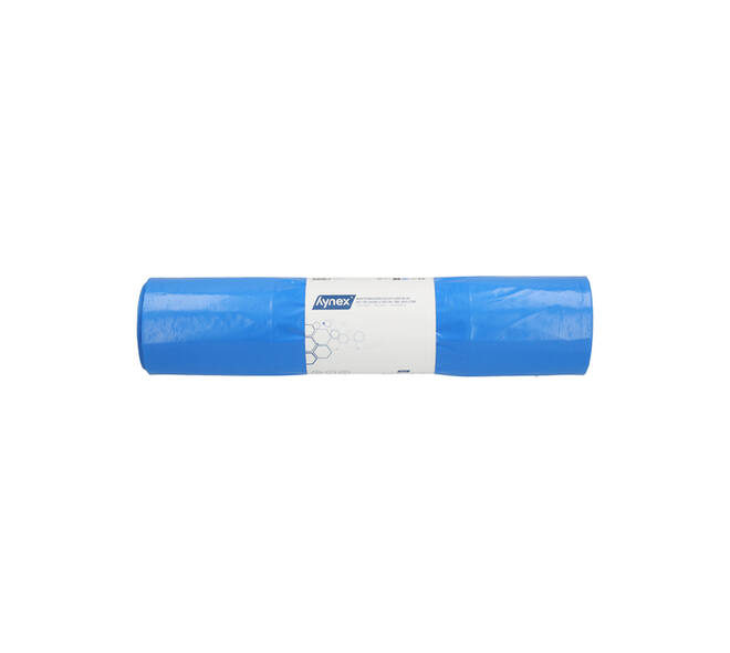 Afvalzak Hynex 65/25x135cm LDPE recycled T80 240L blauw rol à 10 stuks