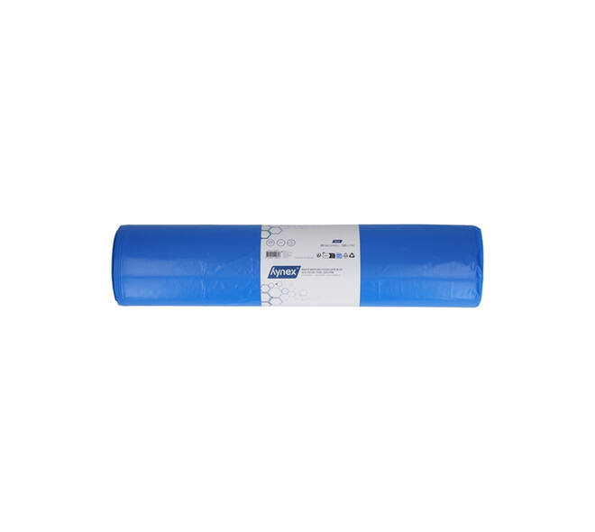 Afvalzak Hynex 70x110cm LDPE recycled T100 120L blauw rol à 20 stuks