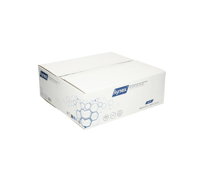 Afvalzak Hynex 70x110cm LDPE recycled T100 120L blauw rol à 20 stuks