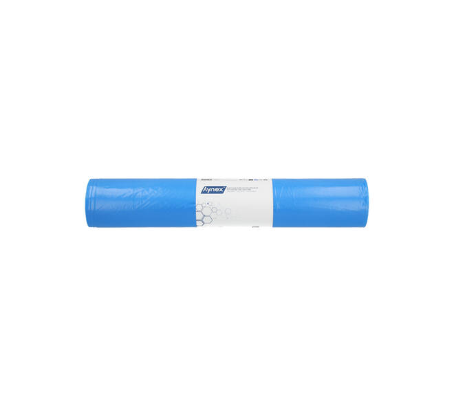 Afvalzak Hynex 70x110cm LDPE recycled T60 120L blauw rol à 20 stuks