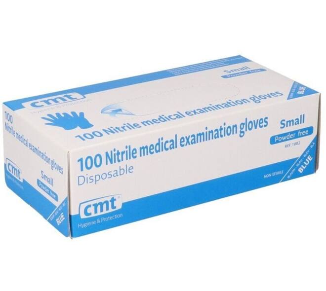 Handschoen CMT S soft nitril blauw 100 stuks